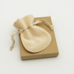 Camel Pigpell Suede Pouch